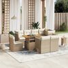 vidaXL Salon de jardin avec coussins 9 pcs beige r&eacute;sine tress&eacute;e