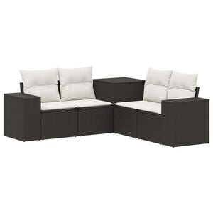 vidaXL Ensemble de Canap&eacute;s 5 pc Noir et blanc cr&egrave;me