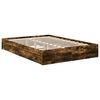 vidaXL Lit de Rangement Ch&ecirc;ne fum&eacute; 135 x 190 cm Bois d'ing&eacute;nierie