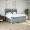vidaXL Sommier &agrave; lattes de lit avec matelas Gris clair 200x200cm Tissu