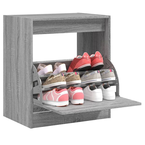 vidaXL Armoire à chaussures sonoma gris 60x42x69 cm bois d'ingénierie