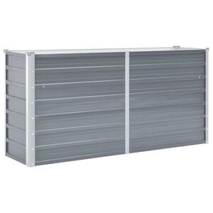 vidaXL Lit sur&eacute;lev&eacute; de jardin Acier galvanis&eacute; 160x40x77 cm Gris