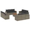 vidaXL Salon de jardin avec coussins 13 pcs gris r&eacute;sine tress&eacute;e