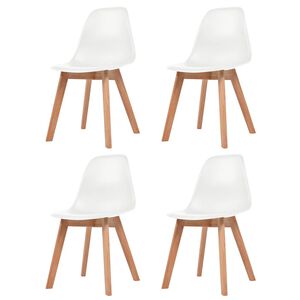 vidaXL Chaises &agrave; manger lot de 4 Blanc Plastique