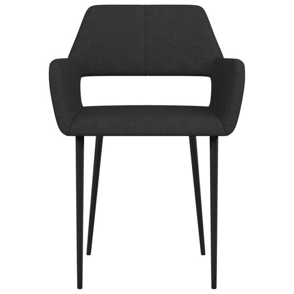 vidaXL Chaises &agrave; manger lot de 2 noir tissu