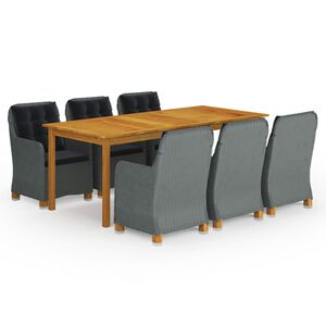 vidaXL Ensemble &agrave; manger de jardin 9 pcs Gris clair