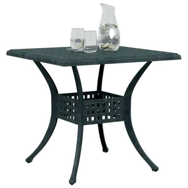 vidaXL Table de jardin vert 80x80x75 cm aluminium coul&eacute;