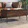 vidaXL Table basse chêne marron 100x50x45cm bois d'ingénierie et métal