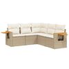 vidaXL Salon de jardin avec coussins 5 pcs beige r&eacute;sine tress&eacute;e