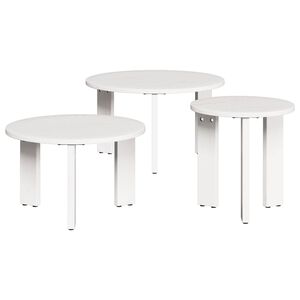 vidaXL Table basse 3 pc Blanc 47,5 x 47,5 x 27 cm Bois massif en pin