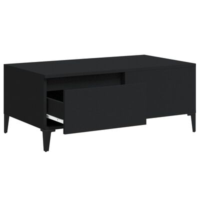 vidaXL Table basse Noir 90x50x36,5 cm Bois d'ingénierie