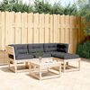 vidaXL Salon de jardin 4 pcs avec coussins Bois de pin massif