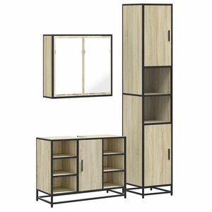 vidaXL Ensemble de meubles de salle de bain 3 pcs ch&ecirc;ne sonoma