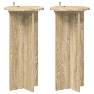 vidaXL Support de Plante 2 pc Ch&ecirc;ne Sonoma 29,5 x 29,5 x 60 cm