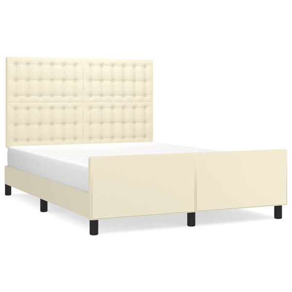 vidaXL Cadre de lit sans matelas cr&egrave;me 140x200 cm similicuir