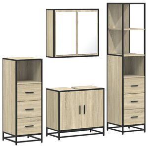 vidaXL Ensemble de meubles de salle de bain 4 pcs ch&ecirc;ne sonoma