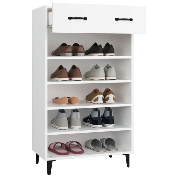 vidaXL Armoire à chaussures Blanc 60x35x105 cm Bois d'ingénierie