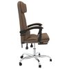 vidaXL Fauteuil de massage inclinable de bureau Marron Tissu