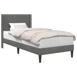 vidaXL Cadre de lit avec t&ecirc;te de lit Gris fonc&eacute; 80 x 200 cm Velours