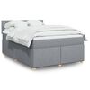 vidaXL Sommier &agrave; lattes de lit avec matelas Gris clair 140x190cm Tissu
