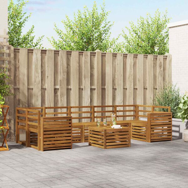 vidaXL Ensembles de canap&eacute;s 8 pcs Naturel Bois d'Acacia Massif