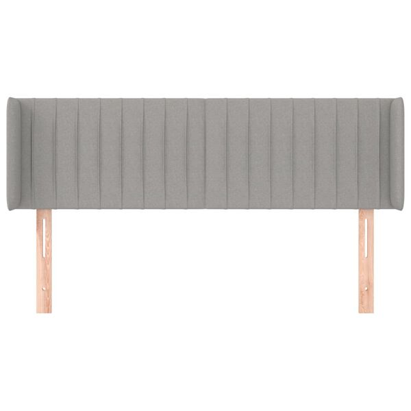 vidaXL T&ecirc;te de lit avec oreilles Gris clair 147x16x78/88 cm Tissu