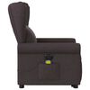 vidaXL Fauteuil inclinable de massage &eacute;lectrique Marron fonc&eacute; Tissu