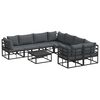 vidaXL Ensemble de canap&eacute; de jardin 9 pc Noir Acier