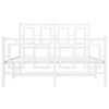vidaXL Cadre de lit métal sans matelas et pied de lit blanc 120x200 cm