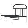 vidaXL Cadre de lit m&eacute;tal sans matelas avec t&ecirc;te de lit noir 90x190 cm