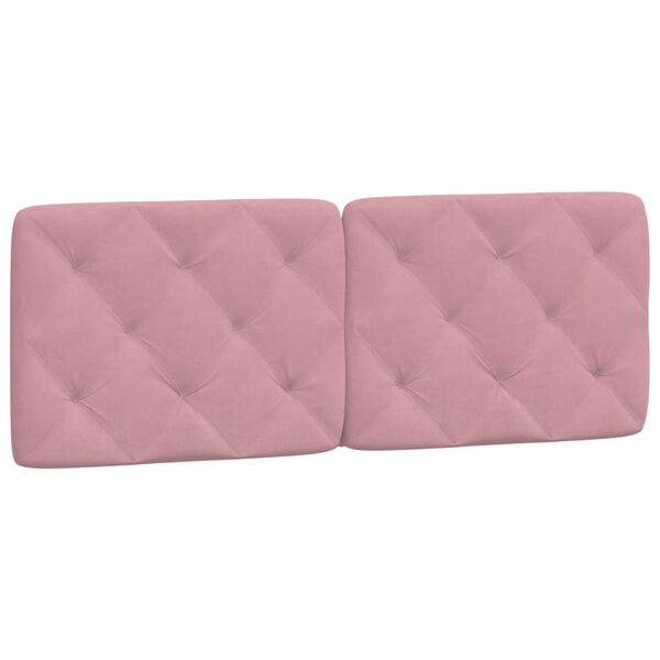 vidaXL Coussin de t&ecirc;te de lit rose 120 cm velours