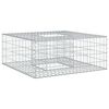 vidaXL Lit sur&eacute;lev&eacute; gabion 100 x 100 x 40 cm Acier galvanis&eacute; Argent&eacute;