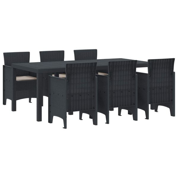 vidaXL Ensemble de salle à manger pour jardin 7 pcs Anthracite