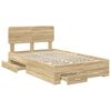 vidaXL Cadre de lit Ch&ecirc;ne Sonoma 135 x 190 cm Bois d'ing&eacute;nierie