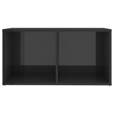 vidaXL Meuble TV gris brillant 72x35x36,5 cm bois d’ingénierie