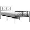 vidaXL Cadre de lit m&eacute;tal sans matelas et pied de lit noir 100x200 cm