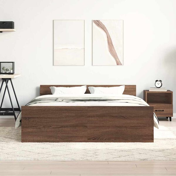 vidaXL Cadre de lit sans matelas chêne marron 140x200 cm