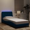 vidaXL Cadre de lit avec LED sans matelas bleu 90x200 cm velours