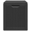 vidaXL Boîte de rangement de jardin 90 L Noir PP Rotin