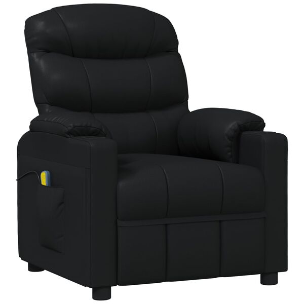 vidaXL Fauteuil de massage Noir Similicuir