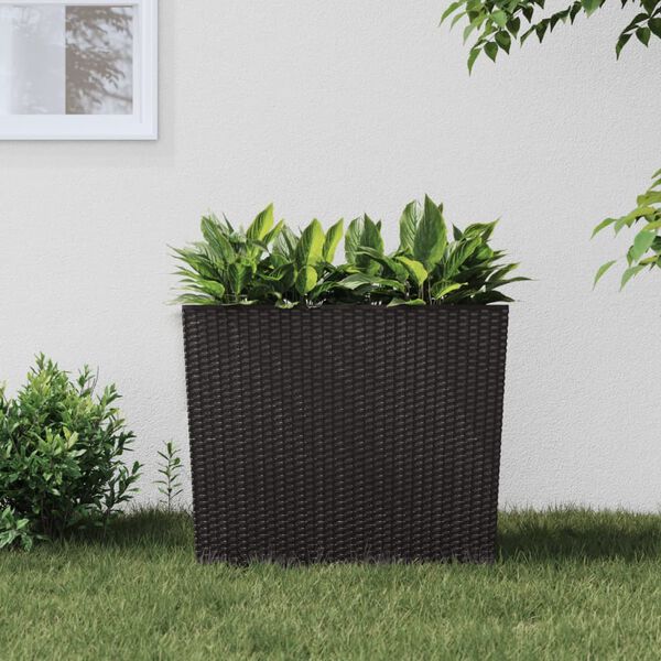 vidaXL Jardini&egrave;re et int&eacute;rieur amovible marron 12 /44 L rotin PP
