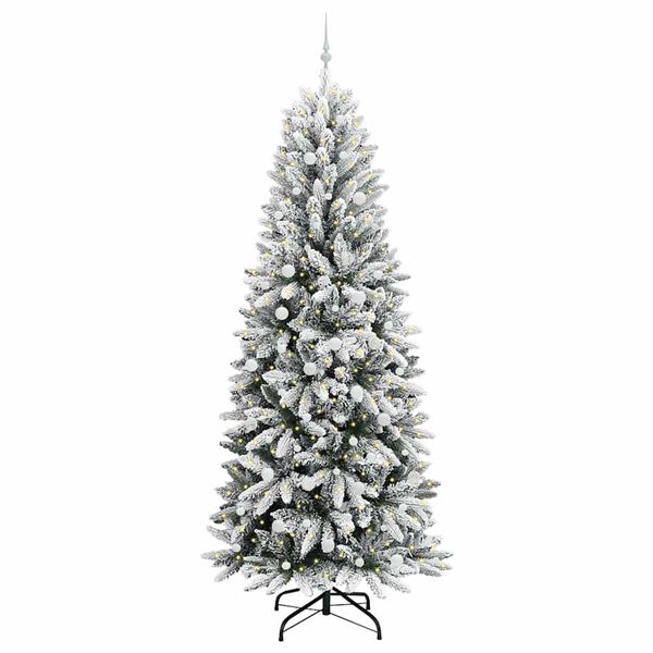vidaXL Sapin de Noël artificiel avec 300 LED Blanc 93 x 93 x 240 cm