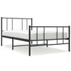 vidaXL Cadre de lit m&eacute;tal sans matelas avec pied de lit noir 90x190 cm