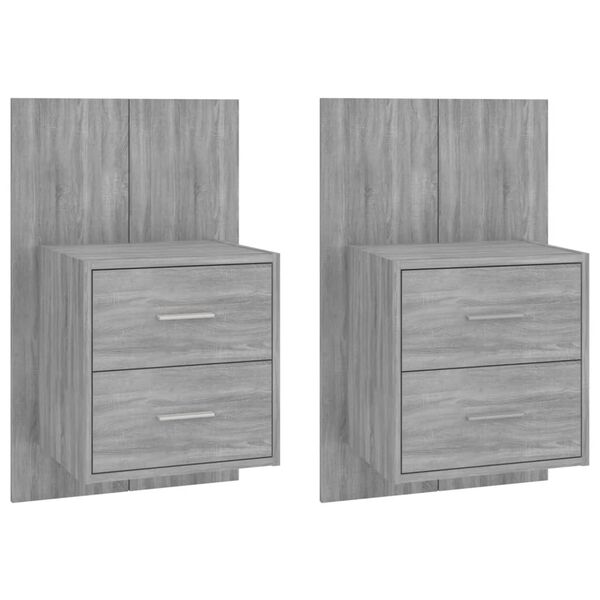 vidaXL Tables de chevet murales 2 pcs Sonoma gris