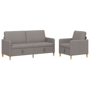 vidaXL Canap&eacute; avec rangement 2 pc Taupe Polyester