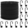 vidaXL Cords &eacute;lastiques avec crochets 100 mm Noir PP et caoutchouc