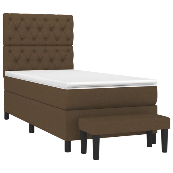 vidaXL Sommier &agrave; lattes de lit avec matelas Marron fonc&eacute; 80x200 cm