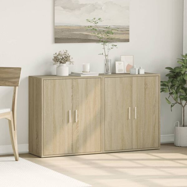 vidaXL Buffets 2 pcs chêne sonoma 60x31x70 cm bois d'ingénierie