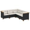 vidaXL Salon de jardin 5 pcs avec coussins noir r&eacute;sine tress&eacute;e