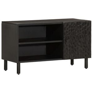 vidaXL Meuble TV noir 80x31x46 cm bois massif de manguier